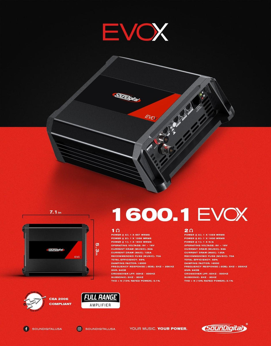 NEW SounDigital EVOX2 1600.1 FULL RANGE - 1Ω or 2Ω| Maverick's