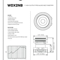 DB Drive - 1″ High Output PRO Audio NEO Tweeter - WDX2NB