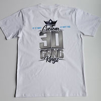 30 Gang Custom Kingz Apparel - MENS 30 Gang Block Tee-  Blue and Silver