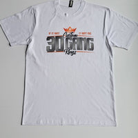 30 Gang Custom Kingz Apparel - MENS 30 Gang Block Tee- Silver and Orange