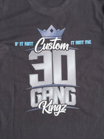 
              30 Gang Custom Kingz Apparel - MENS 30 Gang Block Tee-  Blue and Silver
            