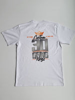 
              30 Gang Custom Kingz Apparel - MENS 30 Gang Block Tee- Silver and Orange
            