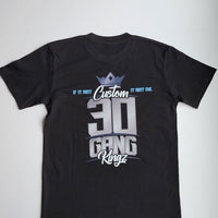 30 Gang Custom Kingz Apparel - MENS 30 Gang Block Tee-  Blue and Silver