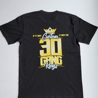 30 Gang Custom Kingz Apparel - MENS 30 Gang Block Tee-  Yellow and Black