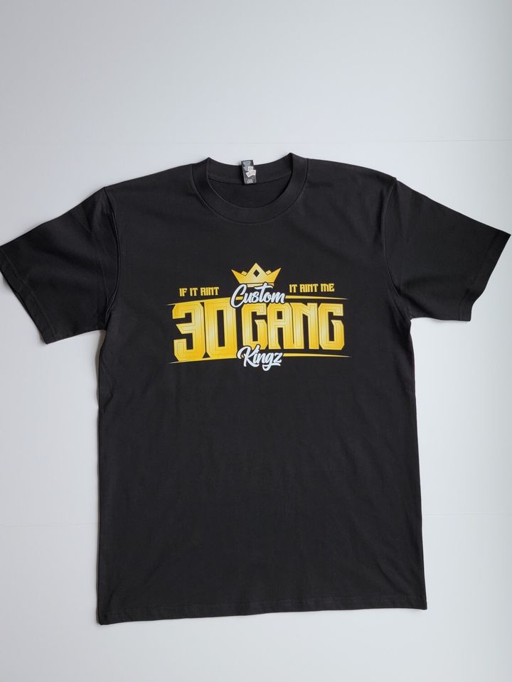 30 Gang Custom Kingz Apparel - MENS 30 Gang Block Tee-  Yellow and Black