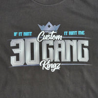 30 Gang Custom Kingz Apparel - MENS 30 Gang Block Tee-  Blue and Silver