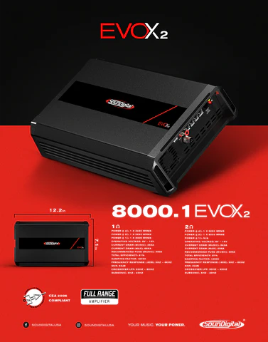 NEW SounDigital EVOX2 8000.1 - 1Ω or 2Ω