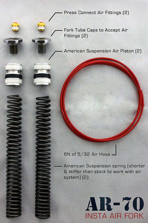 American suspension - AR-70 Front Air ride for 1989-2023 41mm and 49mm forks