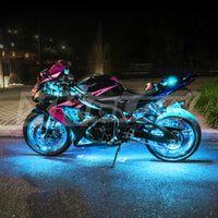 XKGLOW - MOTORCYCLE LED ACCENT LIGHT KIT | 10 POD 4 STRIP SINGLE COLOR WITH REMOTE