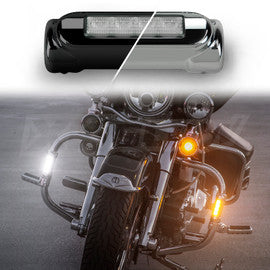 XKGLOW - MOTORCYCLE LED HIGHWAY BAR LIGHTS WITH WHITE DRL AND AMBER TURN