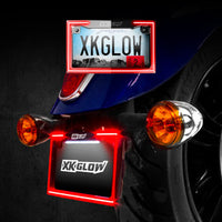 XKGLOW - MOTORCYCLE LED LICENSE PLATE FRAME WITH RUNNING TURN AND BRAKE