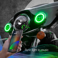 XKGLOW - 4.5" DRIVING LIGHTS FOR MOTORCYCLE | XKCHROME SMARTPHONE APP