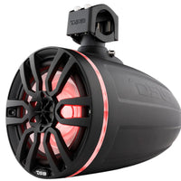 DS18 HYDRO NXL-X8TP/BK 8" Marine Water Resistant Wakeboard Tower Speakers with Integrated RGB LED Lights 375 Watts - Black
