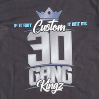 30 Gang Custom Kingz Apparel - MENS 30 Gang Block Tee-  Blue and Silver