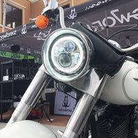 HOGWORKZ - HEADLIGHTS - 7" LED Chrome HaloMaker Headlight (Harley Daymaker Replacement)