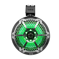 DS18 HYDRO CF-X8TP 8" Marine Water Resistant Wakeboard Tower Speakers with Integrated RGB LED Lights 375 Watts - Black Carbon Fiber