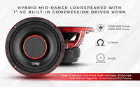 
              DS18 PRO-HY8.4B 8" Water Resistant Mid-Range Loudspeaker with Built-in Driver 500 Watts 4-Ohm
            