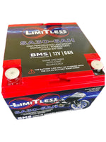 
              LIMITLESS  LITHIUM - BATTERIES - Shake Awake 30 Case 6Ah Smart Motorcycle battery (Under the seat replacement)
            