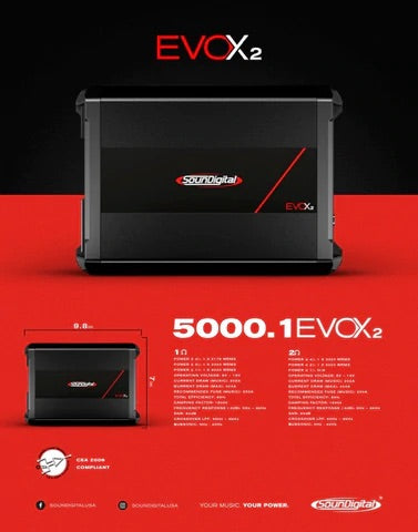 NEW SounDigital EVOX2 5000.1 - 1Ω or 2Ω