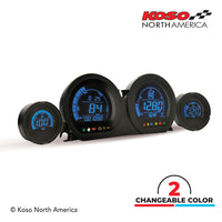 
              Koso North America - Digital Gauges - HD-03 | 4 pieces LCD kit (red & blue) | for Harley-Davidson®
            