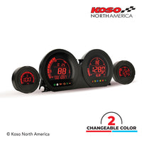 
              Koso North America - Digital Gauges - HD-03 | 4 pieces LCD kit (red & blue) | for Harley-Davidson®
            