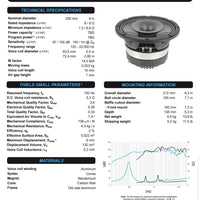 Beyma - Carbon Fiber Coaxial Speaker - 8” - PRO8FX370ND