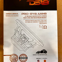 DS18 - PRO AUDIO - PRO-RY8.4NMB 8ª MID BASS WOOFER WITH CARBON FIBER CONE AND NEODYMIUM MAGNET