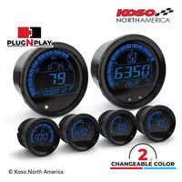 Koso North America  - Digital Gauges - HD-02 | 6 pieces kit (black bezel) | for Harley-Davidson®