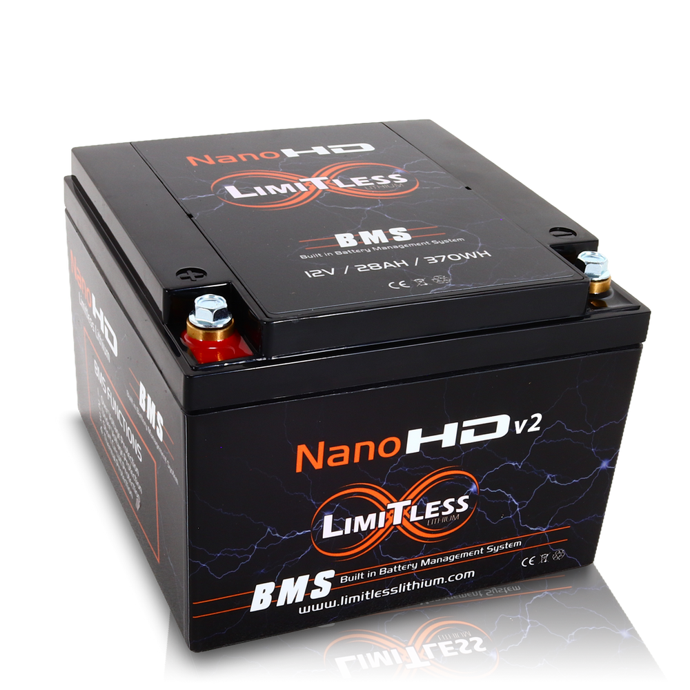LIMITLESS LITHIUM - BATTERIES - Nano -HDv2 30AH Motorcycle / Power sports Battery (Under the seat replacement)
