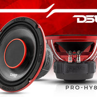 DS18 PRO-HY8.4B 8" Water Resistant Mid-Range Loudspeaker with Built-in Driver 500 Watts 4-Ohm